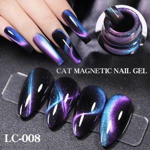 LILYCUTE 7ML 9D Cat Magnetic Gel Nail Polish Laser Magnet Semi Permanent Soak Off UV LED Manicure for Art Lack 240425