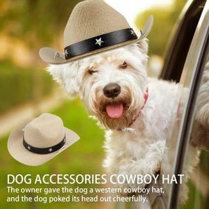 Pies Apparel Pet Cowboy Hat Scarf Zestaw Elastyczny Kardowy Kostium Zachodni oddychany dla psów