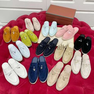 Babouche Mule Laiders Charms Walk Suede Women Slippers Flats Shoes Shoes Summer-Slip-Ons Deep Ocra Moccasin Comfort Styl