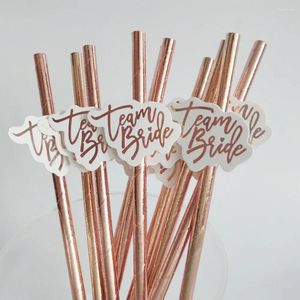 Украшение вечеринки 10pcs Team Bride Gold Straw