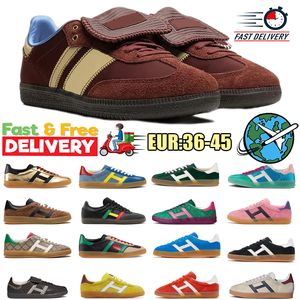 2024 Designer Vegan Shoes Original Casual Shoes Leopard Black White Gum Wales Bonner Mens Womens Outdoor Sneakers Sports Trainers Gratis fraktstorlek 36-45