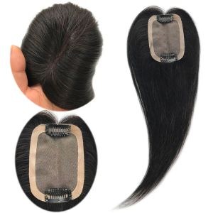 Toppers cuoio capelluto naturale n. 3 MONO NET MONO Base 7x10cm Mono Base Women Topper Capelli PU intorno con clip