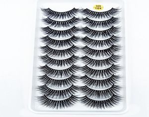 2019 NEW 10 pairs 100 Real Mink Eyelashes 3D Natural False Eyelashes Mink Lashes Soft Eyelash Extension Makeup Kit Cilios 3D1046853895