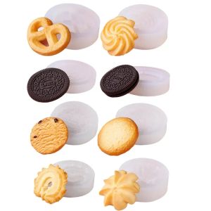 Mögel DIY mini Creamfilled Cookies Design Silikon Mögel handgjorda fondant kex mögel kakor dekorera verktyg bakning tillbehör