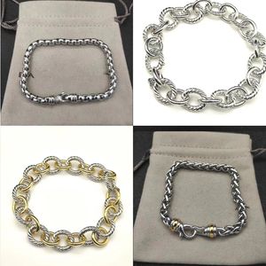 Moda novo Dy Circle Link Chain Charm Designer Bracelet para mulheres Correntes cubanas Diamantes Retro Festy Birthday Birthday Jewelry Gift Popular na Europa e América
