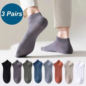 Men's Socks 2024 Summer Thin Do Not Drop With Mesh Sports Absorbent Breathable 5 Pairs Bamboo Fiber Meias