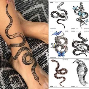 A93X Tattoo Transfer Women Snake Tatuaggi temporanei adesivi Waterproof Hotwife Eagle Henna Tattoo Falso Body Art Festival Accessori Fashion Hot Girl 240427