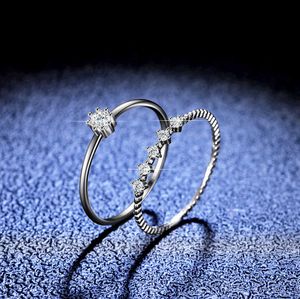 Sang Diamond Mo Ring 925 Sterling Sier Ring End Ring kleiner Reihen -Diamantring für Frauen Tiktok Kwai Live -Sendung