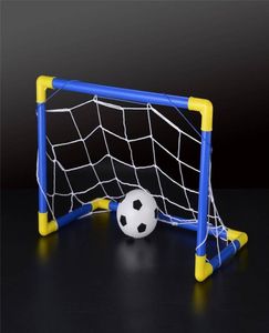 Folding Mini Football Soccer Ball Goal Post Net SetPump Kids Sport Indoor Home Outdoor Game Toy Child Birthday Present Plastic1533535