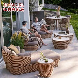 Mobili da campo Outdoor Rattan Divano Suncella solare Patio impermeabile Balcone Garden Sedia