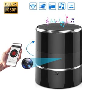 Webcams 2 in 1 Bluetooth Speakers Wifi Mini Camera 240° Rotation Wide Angle Portable Music Player Video Home Surveillance Camera