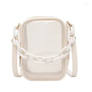 Bolsas de ombro transparentes Bolsa de acrílico transparente Clear Satchel Manfra de corrente de garotas