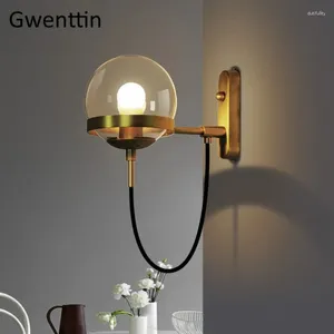 Wall Lamps Nordic Glass Modern Magic Bean Black Gold Sconce Lights For Home Lighting Fixtures Industrial Lamp Loft Decor