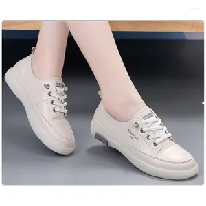 Casual Shoes Women Sneaker Leather Little White 2024 Spring Autumn Oxford Soft Sole Vulcanized Shoe Ladies Walking