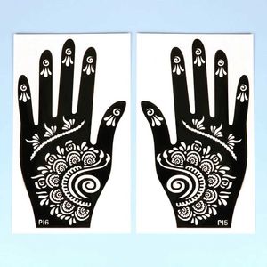 CC20 Tattoo Transfer Temporary Tattoo Stencil Hand Henna DIY Body Art Sticker Template Wedding Tool Professional India Fashion Decal Flower Stencil 240427