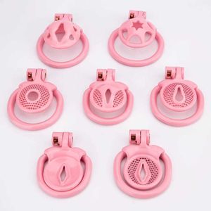 Cockring NXY Super Piccola Pink Pink Castità Canno maschile leggero con 4 giocattoli per sesso BDSM per uomini 240427