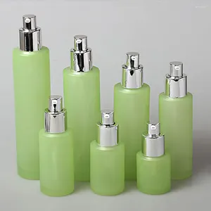 Depolama şişeleri buzlu yeşil ve temiz 20ml mini seyahat cam pompa şişesi ile dağıtıcı losyon/sprey toptan satış