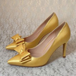 Dress Shoes 22 Colors Fashion Luxury Women Heels 9CM Yellow Party Wear Pumps