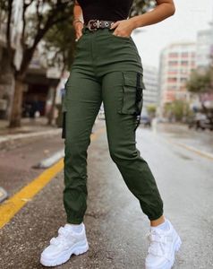 Women's Pants Fashion Street Cargo 2024 Trend Pocket Design Cuffed Daily Casual Commuting High Waisted Long