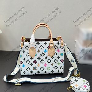 24ss kadın lüks tasarımcı deri totes çiçek torbaları çanta shouder crossbody bayanlar orijinal metal torbası taro mor çanta pochette 24cm