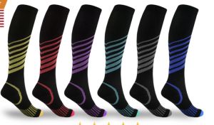 Strumpor nya nylon silktryck strumpor multicolor compression sport män kvinnor som kör lång rör hockey basket knä högt