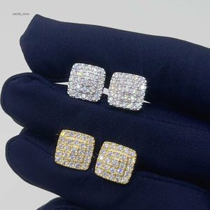 Pass Diamond Tester 925 Sterling Silber VVS Klassische goldene Ohrstollen Moissanite Bolde Ohrring