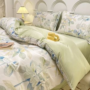 Summer Rayon Satin Bedding Conjunto de edredão Conjunto de edredão Double King King Size Bedding Kit Designer de cama de cama de cama de cama de cama de cama 240422