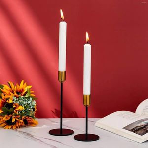 Candle Holders Luxury Candlestick Ornaments Aluminum Holder Iron Round Base Non-slip Mat Candlelight Dinner Home Decoration