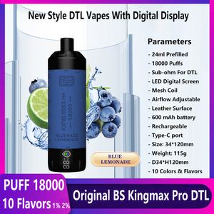 NUOVO SCOLA DI VAPE ORIGINALI VAPIFICATIVA 18000 BS KING MAX PRO 18000 GUF 18K DTL E KIT DI CONIGENZIA SHISHA BAR VAPER BOOL