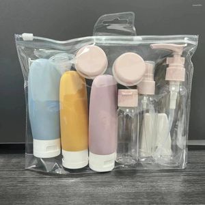Sıvı Sabun Dispenser 11 PCS Taşınabilir Seyahat Şişesi Doldurulabilir Losyon Şampuan Duş Tüp Şişeleme Şişeleme Kozmetik Konteyner