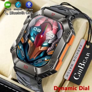Watches Nowe Bluetooth Call Wojskowy Smart Watch Mężczyźni 650 mAh Duże bateria Smartwatch GPS Sport Track 2023 Waterproof Sport Smartwatch