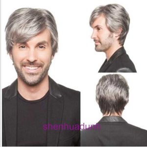 かつらのメンズショートヘアメンズハンサムふわふわの巻き毛の成熟ショートヘッドギア