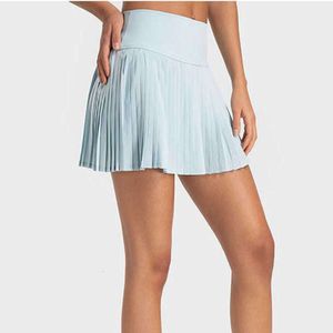L44 Joga stroje sportowe plisowane spódnice biegowe szorty kobiety lato oddychający suknia golfowa Seksowna wysoka talia krótkie joggery na zewnątrz