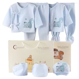 Clothing Sets 7pcs Pure Cotton Born Clothes Set Baby Cartoon Pattern For Boys Girls Gift With Box