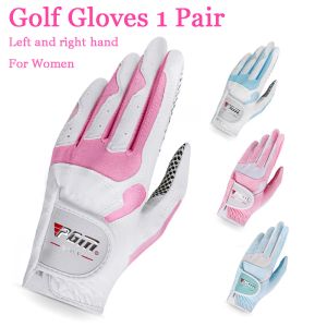 Luvas 1 par as luvas de golfe para mulheres femininas e lycra 4 gentis Lady Gift Sport Glove Mão esquerda para a esquerda respirável SlipResistente Fita Magic Fita