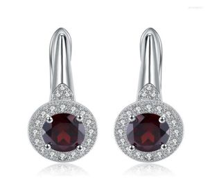 Studörhängen GEM39S Ballet 210ct Round Natural Red Garnet Gemstone 925 Sterling Silver For Women Wedding Fine Jewelry3192697