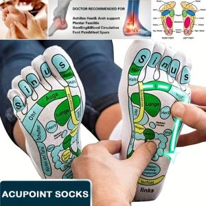 Calzini per massaggio del piede utensile cotone a cinque fock di calzini di agopuntura saluta
