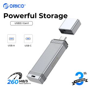 Sürücüler ORICO USB 3.2 Kalem Sürücüsü 260MB/S USB Flash Drive 256GB 128GB 64GB 32GB Pendrive Typec USB3.2 Android Micro/PC için Flash Track