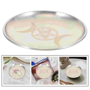 Candle Holders Brass Pentagram Circle Tray Wedding Decorations For Ceremony Iron Delicate Candlestick Plate