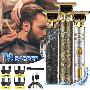 Триммер для волос T9 USB Electric парикмахерская Menshaver Truectory Trauctory Push Rod Mens Professional Beard Q240427