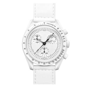 2024 Fashion Planet Moon Watches Mens Top Luxury Brand Waterproof Sport Wristwatch Chronograph Leather Quartz Swatchwatches