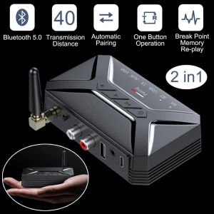 Adapter 40M Bluetooth Audio Transmitter Receiver HD Low Latency Wireless Bluetooth5.0 Adapter 3.5mm AUX Jack RCA USB for TV PC Headphone