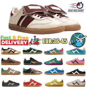 2024 Scarpe vegane Scarpe vegane Scarpe casual originali Leopard Black White Gum Wales Bonner Mens Womens Sneaker da esterno Sports Allenatori sportivi a basso prezzo