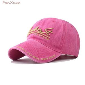 Wide Brim Hats Bucket Fashion Big Letters Womens Embroidered Baseball Hat Youth Truck Washing Cotton Mens Q240427