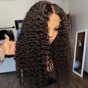 ヘア製品13x4黒人女性のためのキンキーカーリーレースのかつら180％密度合成ヘアウィッグベビーヘアの魅力のないカーリーレースウィッグ