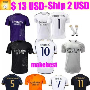 Real Bellingham Madrids Y3 Soccer Jerseys 23 24 25 Vini JR Football Shirts Mbappe Marcelo Madrid Final Football Jerseys Camiseta Men Kids Kit Fans Version version