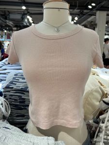 T-shirt in cotone rosa Slim Crop Top Women Solid Tround Cock Short Short Basic Casual Summer Tees Y2K Fairycore Vintage Cute Short Thirts