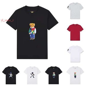 Polos Tshirts Tasarımcılar T Shirt Polos Yüksek Marka Moda Karikatür Ayı Desen Lüks Tees Üstler İnsanın Rahat Sandık Göflü Giyim Büyük Boy T-Shirt 6262