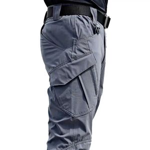 Men's Pants New Mens Tactical Pants Multi Pocket Elastic Military City Commuter Tactical Trousers Mens Ultra Thin Fat Cargo Pants 5XLL2403