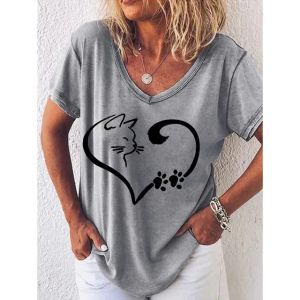 Damer trycker T Kläder Summer Kvinnliga kvinnors korta ärm T-shirts 1xh50